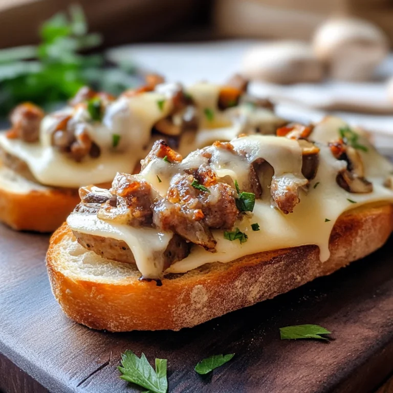 Crostini con salsiccia e funghi