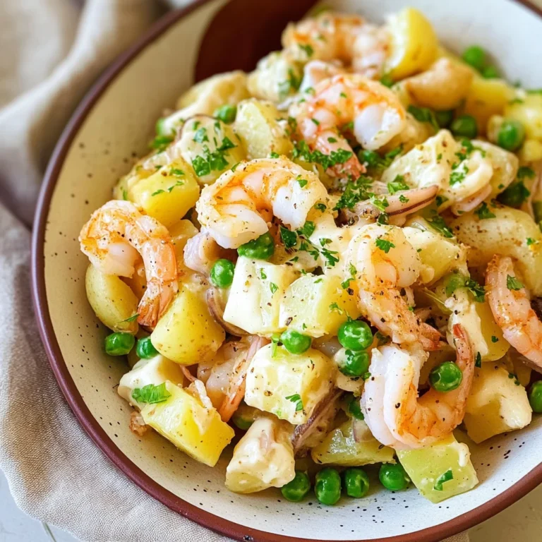 Insalata di patate con totani e gamberi
