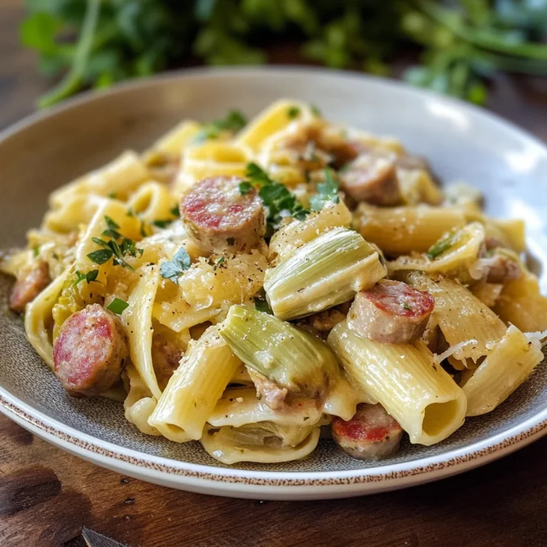 Pasta con carciofi e salsiccia