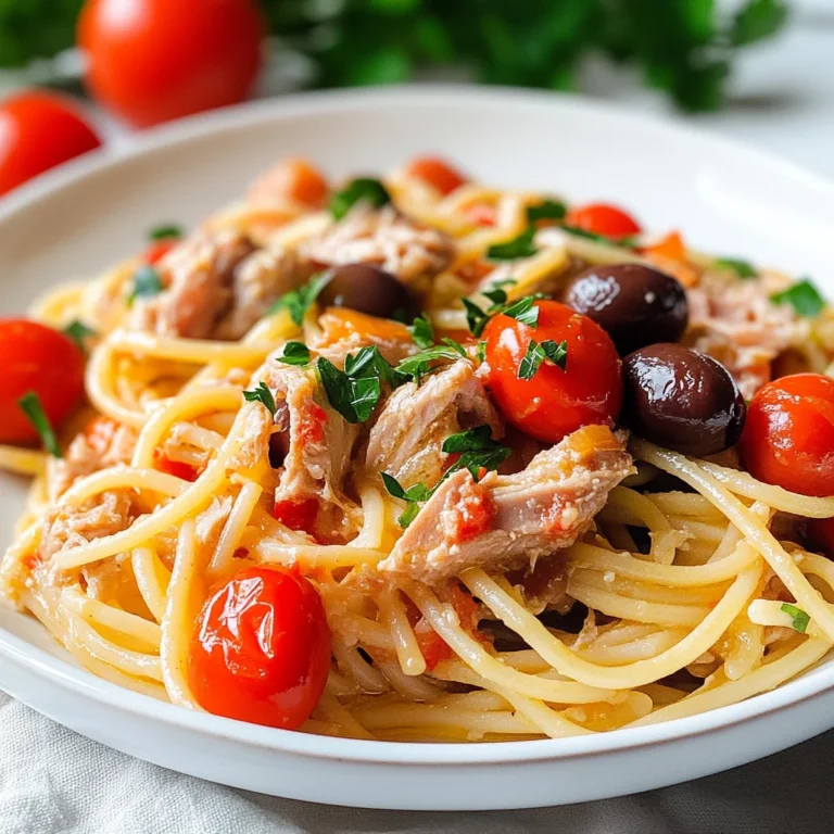Pasta con tonno e olive